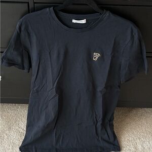 Versace Collection Navy Tee with Gold Accent